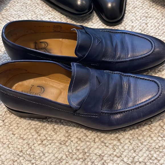 Handcrafted jose real navy blue loafers size 42 - Picture 3 of 3